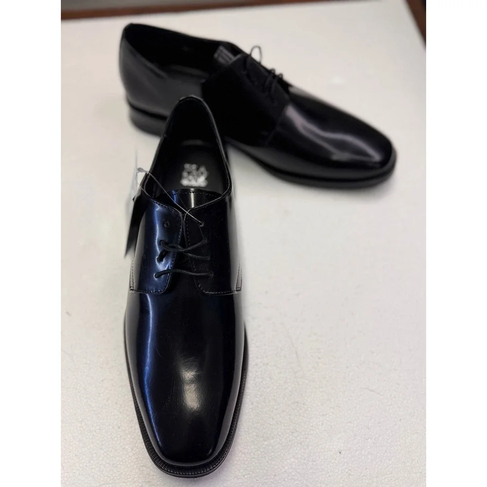 Jos. A. Bank Mens Black Leather Plain Toe Derby Dress Shoes NWT